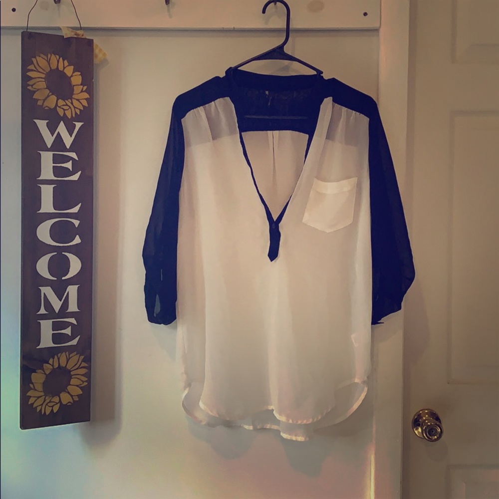 Black and White Blouse
